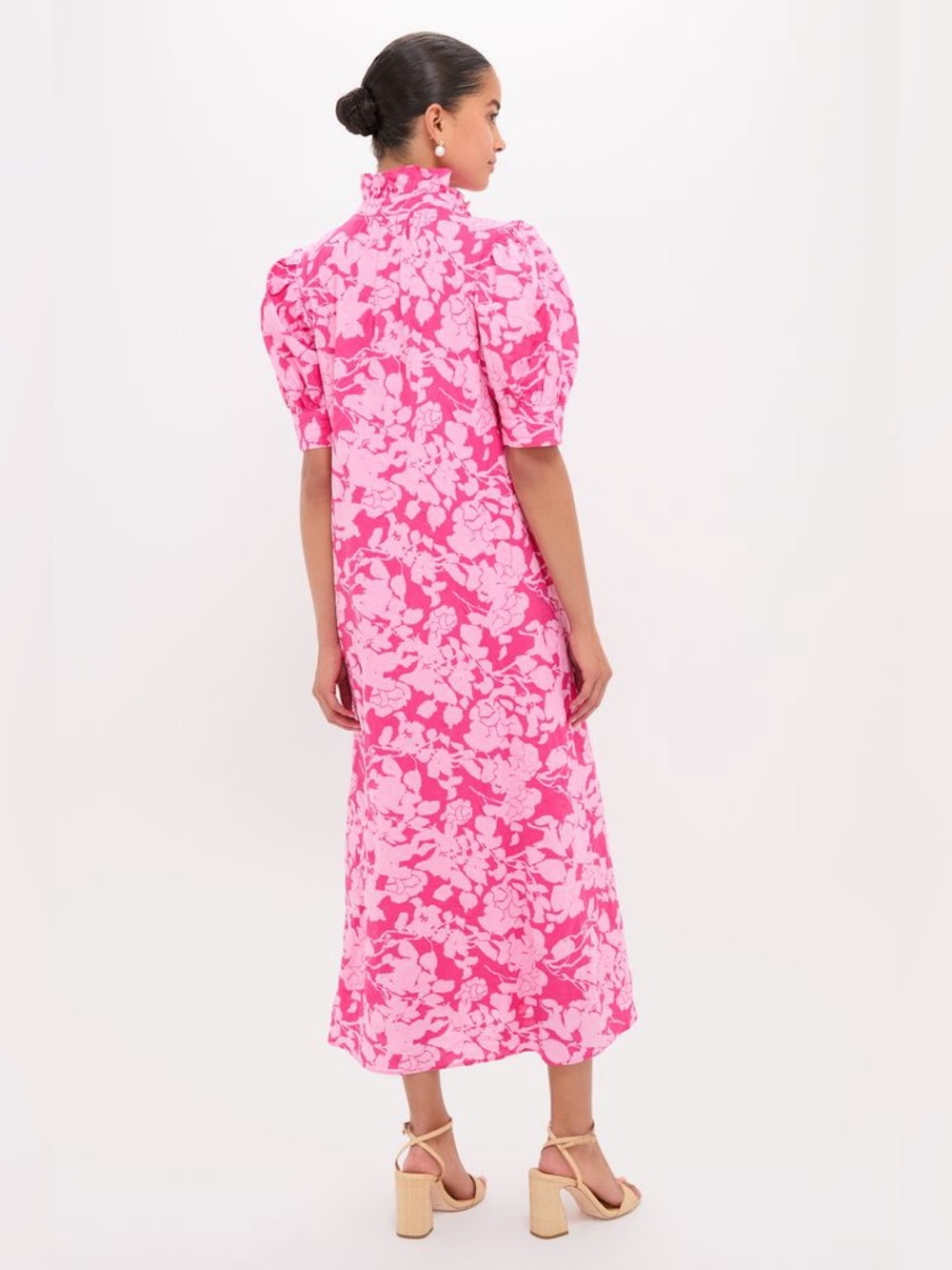 Hyacinth House Pink Textured Floral Hillsborough Midi Dress - Picture 4 of 16